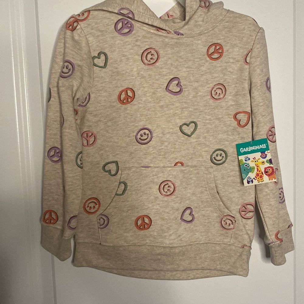 NWT toddler baby girl hoodie sweatshirt happy faces hearts 18 month 18m